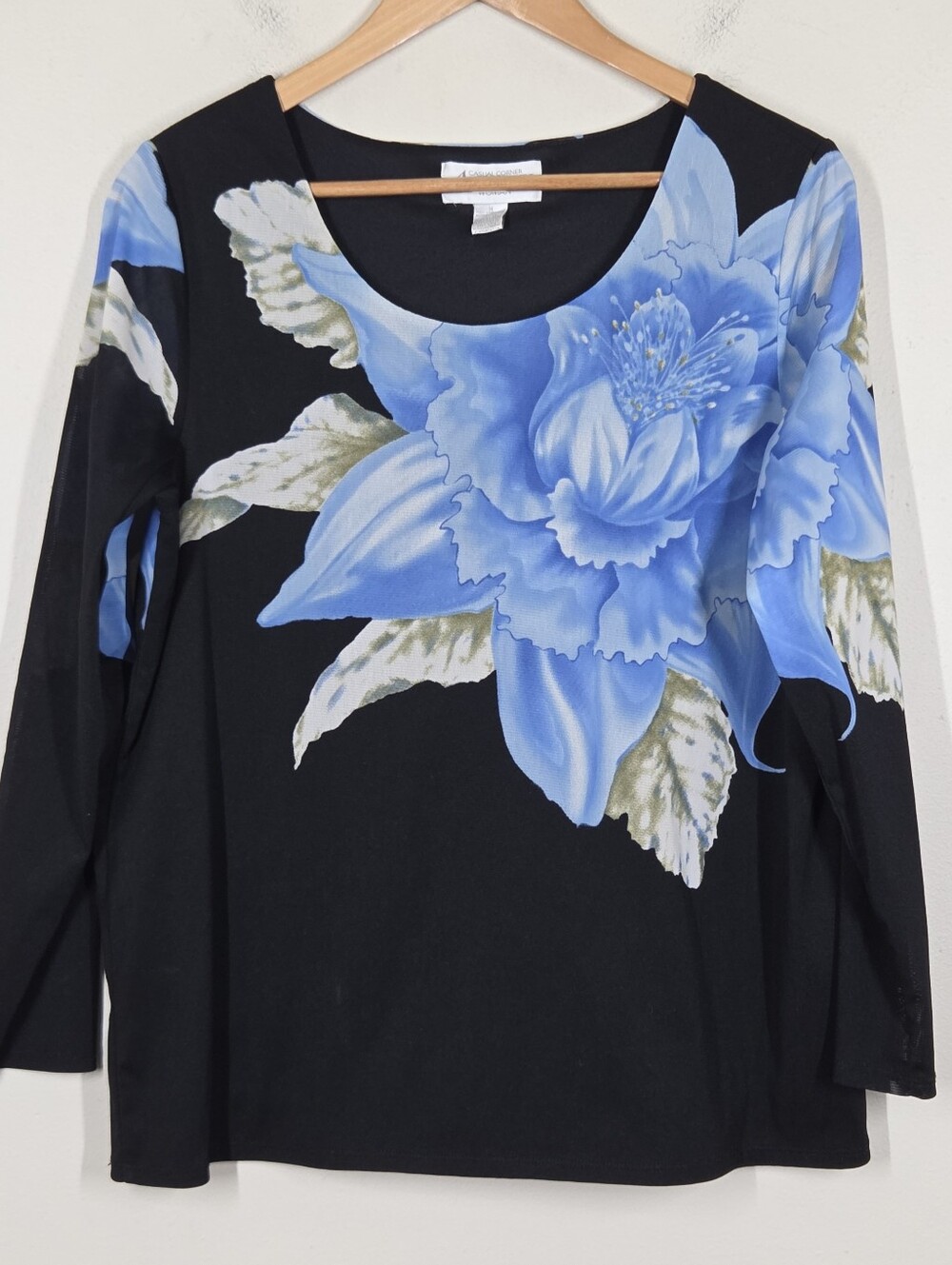 Vtg Y2K Dark Floral Flower Mesh Top X Fairy Grunge Whimsigoth Garden Festival